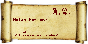 Meleg Mariann névjegykártya